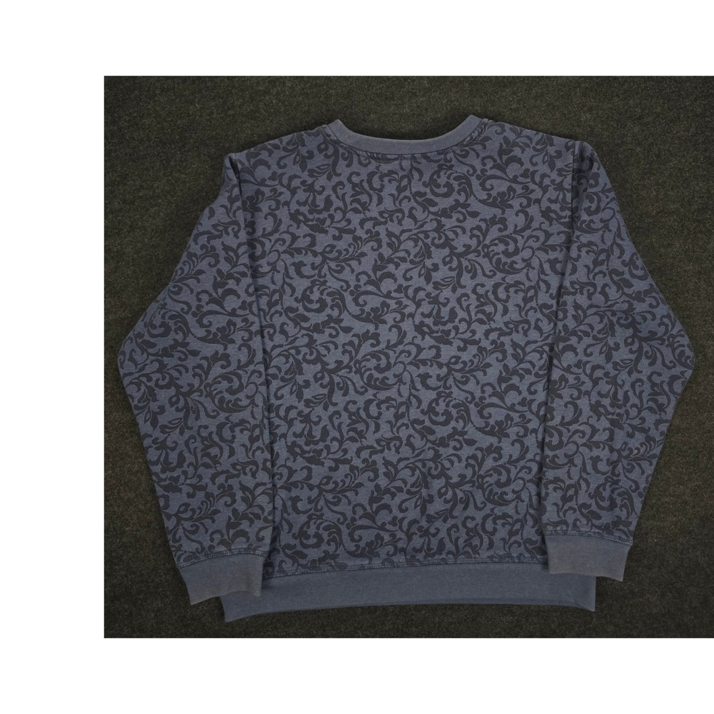 Vtg Karen Scott Sport Blue Black Floral Pattern Crewneck Sweatshirt Size S - Picture 6 of 10